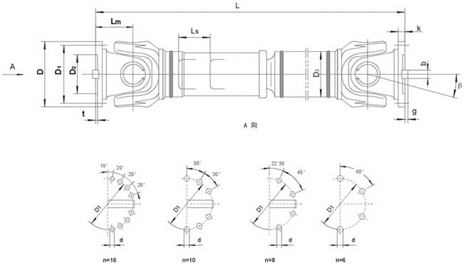 SWC-BH型標準伸縮焊接式萬向聯器結構圖